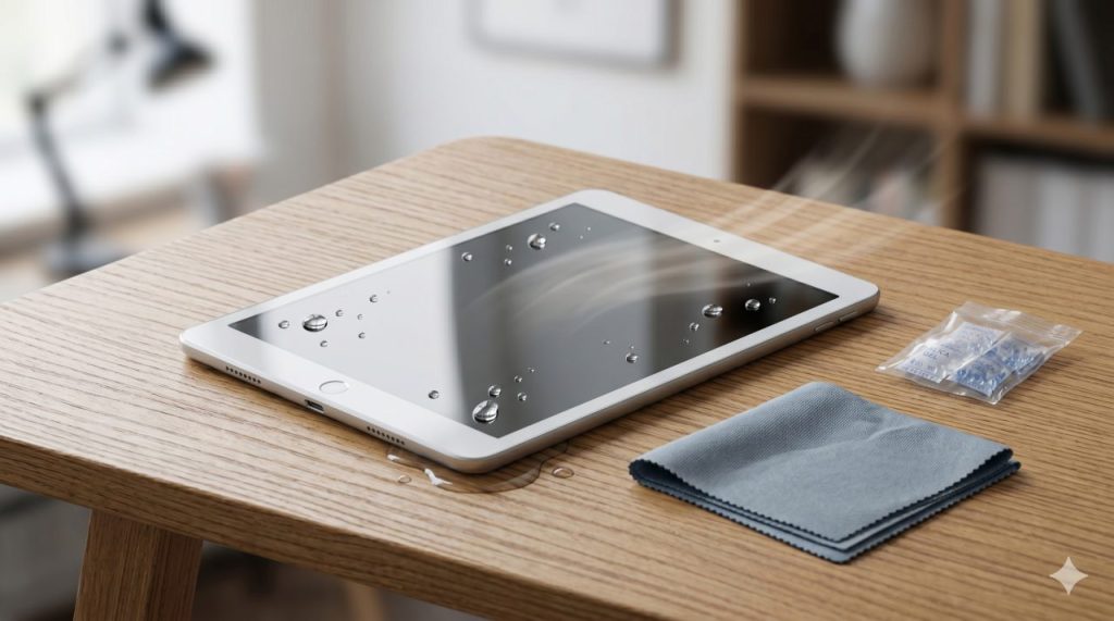 guía secado tablet, iPad mojado, secar iPad, tablet mojada